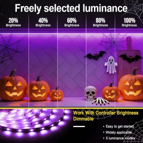Purple LED Lights Strip Indoor Rope Lights Halloween Decor - Image 4