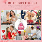 Gifts for Women Preserved Rose Forever Flower in Glass Angel Figurines Fresh Flowers for Delivery Prime Mothers Day Birthday Gifts for Mom Real Pink Roses for Grandma Sister Wife Her from Daughter - Image 5