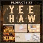 SiliFine 6 Pcs Western Party Decor Large Yee Haw LED Light up Sign, 16 Inch - Image 3