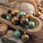 Yunlly 12 Pcs Neutral Christmas Ornament, Brown Copper Sage Green, 3.15'' by Yunlly
