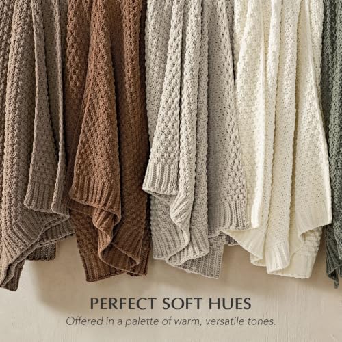 EVERGRACEHOME Chunky Chenille Knit Throw Blanket, 60 x 80, Burnt Orange - Image 6