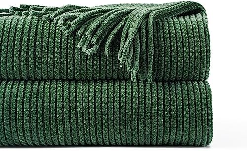 BATTILO HOME Dark Green Throw Blanket for Couch, 60"x80" by BATTILOHOME