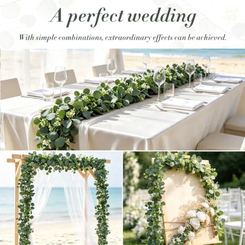 4Pack Faux Eucalyptus Garland, 5.9FT Artificial Eucalyptus Vine - Image 2
