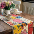 Reversible Patchwork Floral Quilted Table Runner, 13 x 72 Inch by ArtPineconeHome