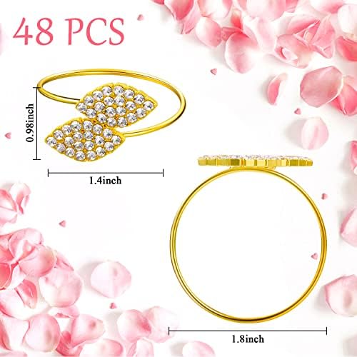 Hotop Gold Napkin Rings Gold Table Decoration, Leaves Napkin Rings,150 Pcs - Image 6