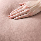 MIULEE Boho Linen Fringe Decorative Throw Pillow Covers Pink 18x18 - Image 2