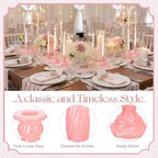 Mumufy 10 Pcs Glass Taper Crystal Candle Holders,Classic,Cream Pink - Image 3