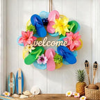 Cinnvoice Beach Slippers Wreath Artificial Front Door Wreath by QinYee