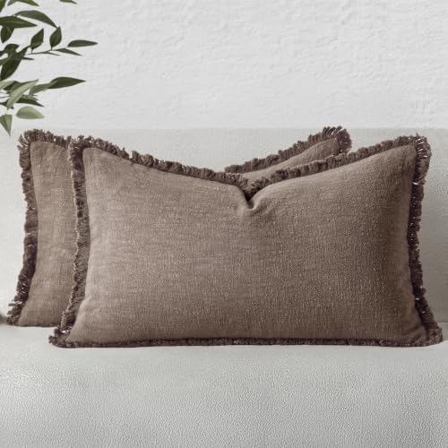 MIULEE Linen Decorative Fall Lumbar Throw Pillow Covers Malt Ball 12x20 by MIULEE