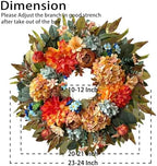 WANNA-CUL 24 Inch Fall Hydrangea Peony Wreath Front Door Wreath - Image 2