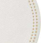 Bodrum Pearls Round Embroidered Placemats Set of 4 – 15" Elegant Table Mats for Dining, Weddings & Special Occasions, Decorative, Wipe-Clean Vinyl Placemats, Antique White/Gold - Image 3