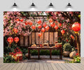 8x6ft Chinese New Year Backdrop for Photography Red Lantern Garden Altar Background for Lunar New Year Spring Festival Oriental Theme Event Decor Photo Studio Props by CHNYWORK