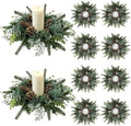 8 PCS Christmas Candle Rings Wreaths Norfolk Snowy Pine Needles Garland Pinecones Wreaths Artificial Cedar Candle Rings Holder for Christmas Wedding Home Table Centerpiece Door Window Chair Wall by Unknown