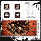 Gothic Horror Skeletons Halloween Skull Garage Door Banner 7x16ft - Image 2