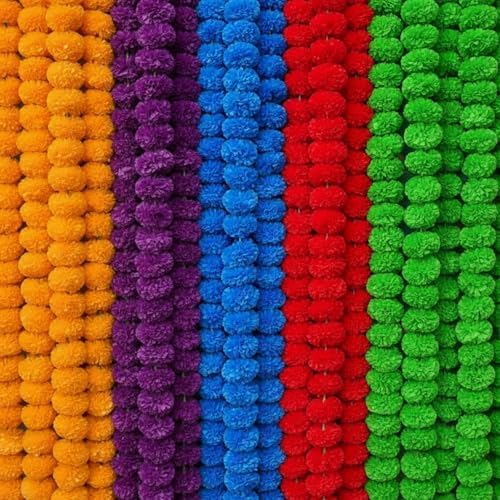 Giegxin 15 Pack 5ft Marigold Garland for Decor, 5 Colors by Giegxin