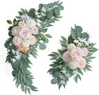 Artificial Pink Wedding Arch Flowers Swag Set of 2 for Welcome Signs, Reception and Ceremony Decorations, Cream Floral Decor, UD-002 by UdoulaFlowersforLife