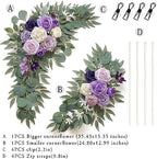Olalaka Faux Flower Swag Set of 2 for Wedding Welcome Signs Floral Decorations, Purple Wedding Arch Flowers for Wedding Ceremony (Lilac & Purple & Cream) - Image 3