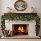 Rowfad 9 FT Pre-lit Christmas Garlands, Real Touch Cedar Pine Garland by RowfadFlora