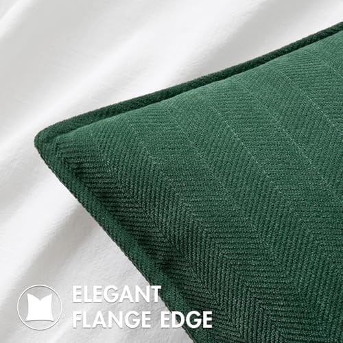 MIULEE Pack of 2 Christmas Green Chenille Pillow Covers 20x20 Inch - Image 4