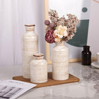 Ceramic Vase Set - 3 Ceramic Small Vases, Farmhouse Country Flower Vase Home Decor, Living Room Decoration, Table Decoration, Fireplace Decor, and Entrance Decorations Centerpieces - Image 6