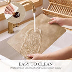 MOSAYT Vinyl Faux Leather Placemats, Set of 6, Apricot - Image 5