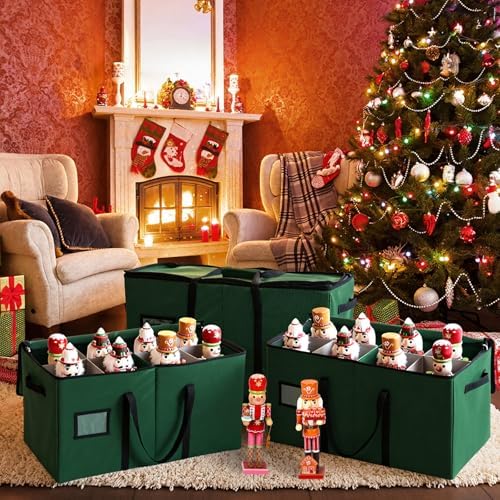 Soaoo 3 Pcs Christmas Nutcracker Storage Boxes,Green - Image 3