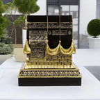 Islamic Kaba Replice Model,Muslim Turkish Home Table Decorations,Islamic Ramadan Showpiece,Golden Black Islamic Prayer House Model,Eid Ramadan、umrah Gift (Golden Black) - Image 3
