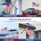 PHITRIC Flag Pole Kit, Tangle Free Spinning Stainless Steel Rustproof Flagpole for 3x5 Sports Fan Outdoor Flags for Outside House (Black, 6FT, with Bracket) - Image 5