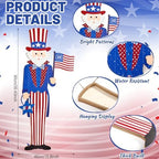 3FT Patriotic Uncle Sam Porch Sign 4th of July Wooden Door Decor, Large 250th Anniversary Memorial Day Front Door Decoration with USA Flag, Leaning or Hanging Outdoor Entryway Porch Decor - Image 2