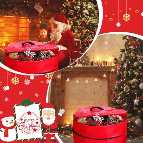 Hoolerry 2 Pcs Christmas Wreath Storage Bags Double Layer,30 Inch - Image 4