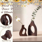 Blulu Set of 12 Small Wooden Vases Bulk for Centerpiece Mini Acacia Wood Vase for Faux Flowers Housewarming Gift Boho Minimalist Home Decor for Kitchen Table Living Room (Brown) - Image 3