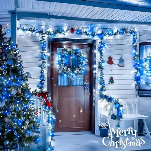 JMEXSUSS 400 LED Blue and White Christmas Lights Indoor Outdoor with Remore - Image 2