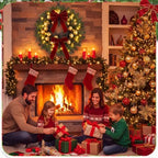 Norme Christmas Wreath for Front Door 16 Inch with Burgundy Bows Bells - Image 4