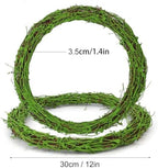 6 Pcs 12 inch Natural Grapevine Wreath Set, Hand-Woven Vine Branch Wreaths for DIY Crafts, Christmas Decorations, Home & Event Styling(Green) - Image 2