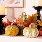 Valery Madelyn Fall Decorations for Home Pumpkins Decor, Set of 3 Resin Artificial Corn Decorative Pumpkins Figurines for Indoor Table Centerpieces Autumn Thanksgiving Halloween Decoration 6.3 Inch - Image 6