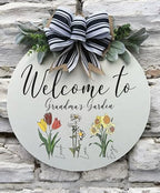 Grandparent welcome sign Grandparent door sign Nana & PopPop's house decor Grandma's garden Grandkids welcome (UV09-Grandma's Garden, 22'' Width) - Image 2
