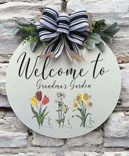 Grandparent welcome sign Grandparent door sign Nana & PopPop's house decor Grandma's garden Grandkids welcome (UV09-Grandma's Garden, 15'' Width) - Image 2