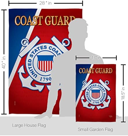 Coast Guard Garden House Flag - Set Armed Forces USCG Semper Paratus United State American Military Veteran Retire Official - Decoration Banner Small Yard Gift Double-Sided Made In USA 28 X 40, 1 x house & 1 x garden flags - Image 2