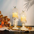 Pack of 2-Piece Birdcage Candle Holder, Vintage Candle Stick Holders, Wedding Candle Centerpieces for Tables, Iron Candlestick Holder Home Decor - Image 2