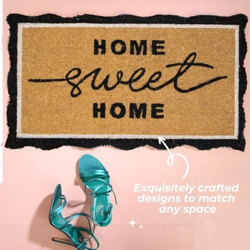 Folkulture Home Sweet Home Door Mat, Scalloped Doormat Outdoor - 16" x 28" - Image 6