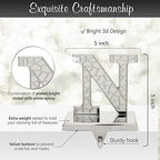 Stocking Holder for Mantle – 4pc N O E L Christmas Stocking Holders Nickel – Stocking Holders with Velvet Bottom – Durable Metal Stocking Holders - Image 3