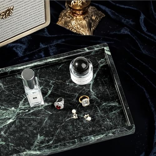 Koville Natural Marble Tray, Coffee Table Vanity/Decorative Tray for Jewerly, Watch, Perfume Candle Storage for Bedroom/Bathroom/Kitchen Countertop - Image 5