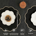 AHHFSMEI Round Faux Linen Placemats Set of 8 Heat Resistant Non-Slip Stain Proof Table Mats for Kitchen Dining Elegant Decor Place Mats (8, Black) - Image 3