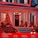 JMEXSUSS 400 LED Red Christmas Lights, 132ft String Lights Plug in - Image 2