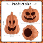 Tioncy Halloween Decor Terracotta Jack O Lantern Pumpkin Decor,Terracotta - Image 2