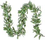 DearHouse 5.5ft Seeded Eucalyptus Garland, Artificial Vines Faux Eucalyptus Leaves Table Garland Artificial Greenery Wedding Backdrop Arch Wall Decor by DearHouse