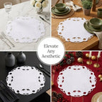 Decozen Set of 8 Doilies for Table, Lace Doilies - Rustic, Crochet, Farmhouse, Kitchen, Round Table Placemats - Valentines Day Decorations - 15 inch White, The Snow Blossom Collection - Image 4