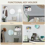 VIS'V Key Holder Wall Mount, Decorative Wood Mail and Key Organizer, White - Image 7