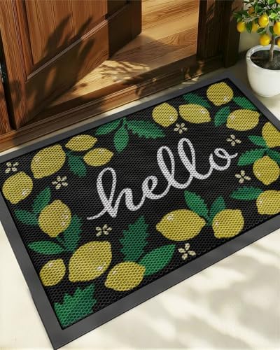 Color&Geometry Outside Welcome Front Door Mat, 32"x48" Lemon Lime by COLORG