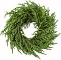 ENVEN 24" Norfolk Pine Wreath for Front Door, Real Touch Norfolk Pine Wreath Artificial Green Wreath Greenery Realistic Wreath Holiday Decoration for Home Decor by ENVEN